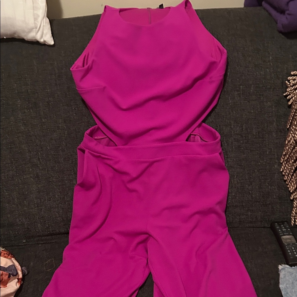 Express Fuchsia Jumpsuit. With cutouts length: Short